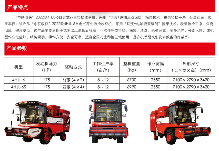 中聯(lián)收獲2022新款4HJL-6型自走式花生撿拾收獲機(jī)(圖1)